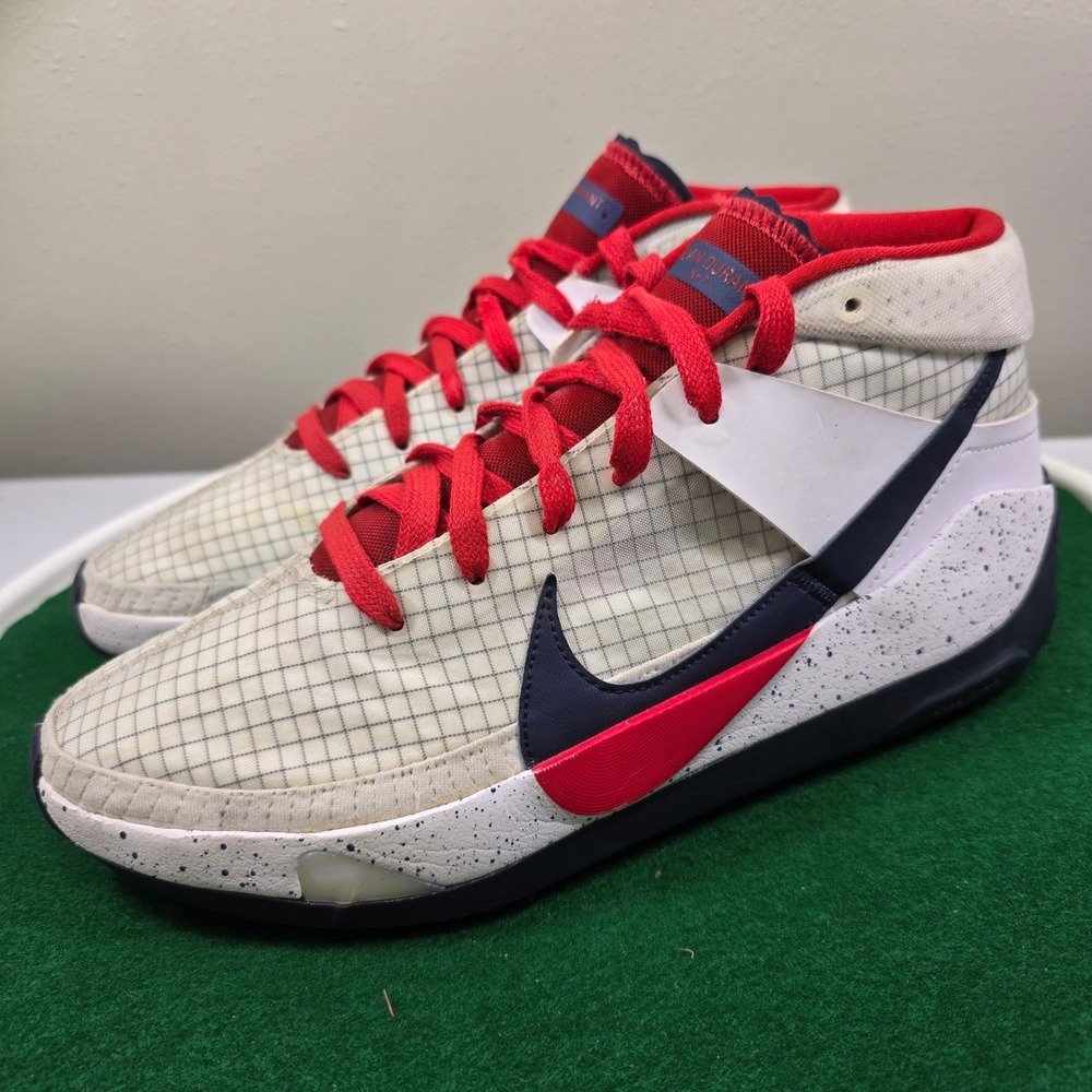 Nike Kevin Durant USA Home Basketball Shoes Mens 10.5 White Red Blue CI9948-101